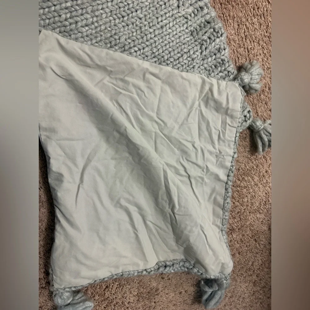 Like new Crate and barrel 23x23 inches Chunky Knit Gray Pillow Covers